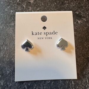Kate Spade New York Silver Spade Stud Earrings NWT Everyday Spade Logo